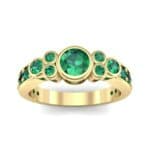 Bezel Accent Emerald Engagement Ring (1.43 CTW) Top Dynamic View