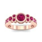 Bezel Accent Ruby Engagement Ring (1.43 CTW) Top Dynamic View