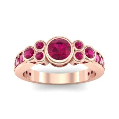 Bezel Accent Ruby Engagement Ring (1.43 CTW) Top Dynamic View