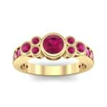 Bezel Accent Ruby Engagement Ring (1.43 CTW) Top Dynamic View