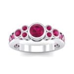 Bezel Accent Ruby Engagement Ring (1.43 CTW) Top Dynamic View