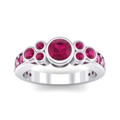 Bezel Accent Ruby Engagement Ring (1.43 CTW) Top Dynamic View