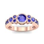 Bezel Accent Blue Sapphire Engagement Ring (1.43 CTW) Top Dynamic View