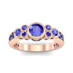 Bezel Accent Blue Sapphire Engagement Ring (1.43 CTW) Top Dynamic View