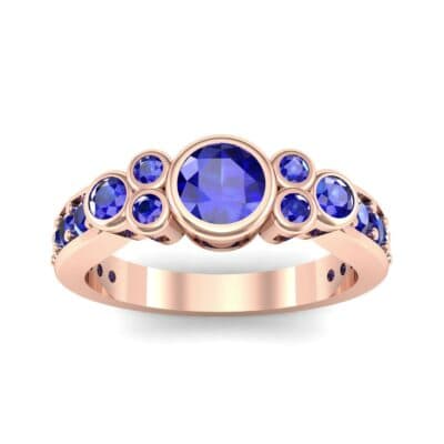 Bezel Accent Blue Sapphire Engagement Ring (1.43 CTW) Top Dynamic View
