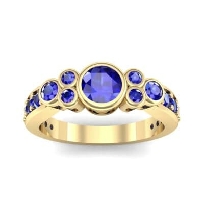 Bezel Accent Blue Sapphire Engagement Ring (1.43 CTW) Top Dynamic View