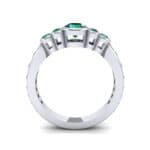 Bezel Accent Emerald Engagement Ring (1.43 CTW) Side View