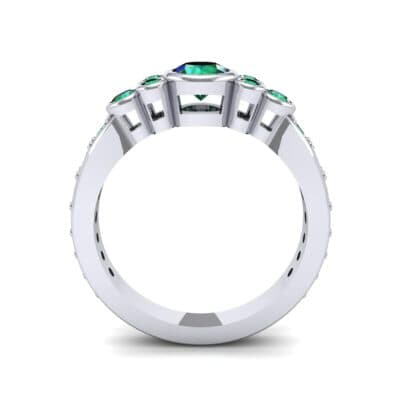 Bezel Accent Emerald Engagement Ring (1.43 CTW) Side View