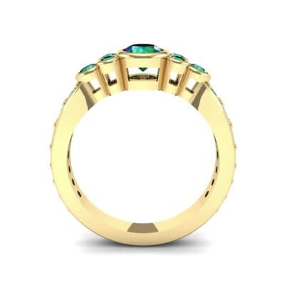 Bezel Accent Emerald Engagement Ring (1.43 CTW) Side View