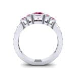 Bezel Accent Ruby Engagement Ring (1.43 CTW) Side View