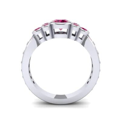 Bezel Accent Ruby Engagement Ring (1.43 CTW) Side View
