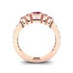 Bezel Accent Ruby Engagement Ring (1.43 CTW) Side View
