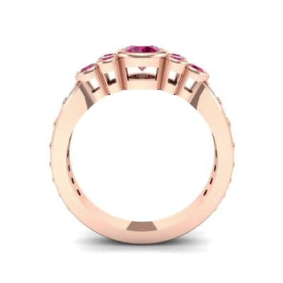 Bezel Accent Ruby Engagement Ring (1.43 CTW) Side View