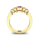 Bezel Accent Ruby Engagement Ring (1.43 CTW) Side View