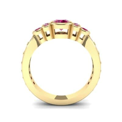 Bezel Accent Ruby Engagement Ring (1.43 CTW) Side View