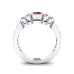 Bezel Accent Ruby Engagement Ring (1.43 CTW) Side View