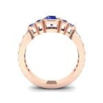 Bezel Accent Blue Sapphire Engagement Ring (1.43 CTW) Side View