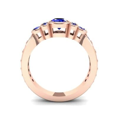 Bezel Accent Blue Sapphire Engagement Ring (1.43 CTW) Side View