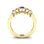Bezel Accent Blue Sapphire Engagement Ring (1.43 CTW) Side View