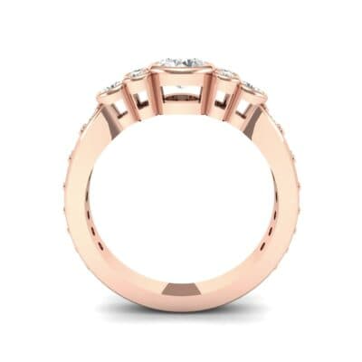 Bezel Accent Diamond Engagement Ring (1.12 CTW) Side View