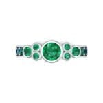 Bezel Accent Emerald Engagement Ring (1.43 CTW) Top Flat View