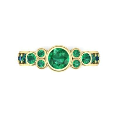 Bezel Accent Emerald Engagement Ring (1.43 CTW) Top Flat View