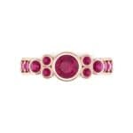 Bezel Accent Ruby Engagement Ring (1.43 CTW) Top Flat View