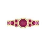 Bezel Accent Ruby Engagement Ring (1.43 CTW) Top Flat View