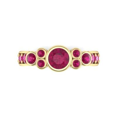 Bezel Accent Ruby Engagement Ring (1.43 CTW) Top Flat View