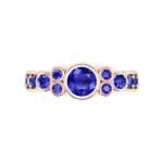 Bezel Accent Blue Sapphire Engagement Ring (1.43 CTW) Top Flat View