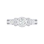 Bezel Accent Diamond Engagement Ring (1.12 CTW) Top Flat View