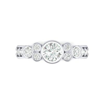 Bezel Accent Diamond Engagement Ring (1.12 CTW) Top Flat View