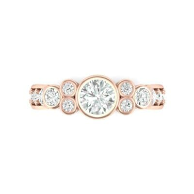 Bezel Accent Diamond Engagement Ring (1.12 CTW) Top Flat View