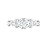 Bezel Accent Diamond Engagement Ring (1.12 CTW) Top Flat View