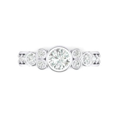 Bezel Accent Diamond Engagement Ring (1.12 CTW) Top Flat View