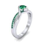 Split Band Emerald Bypass Engagement Ring (0.55 CTW) Perspective View