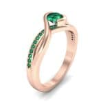 Split Band Emerald Bypass Engagement Ring (0.55 CTW) Perspective View