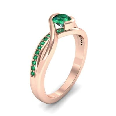 Split Band Emerald Bypass Engagement Ring (0.55 CTW) Perspective View