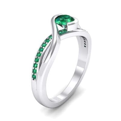 Split Band Emerald Bypass Engagement Ring (0.55 CTW) Perspective View