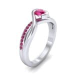 Split Band Ruby Bypass Engagement Ring (0.55 CTW) Perspective View