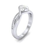 Split Band Diamond Bypass Engagement Ring (0.48 CTW) Perspective View