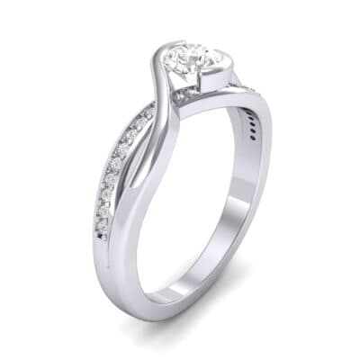 Split Band Diamond Bypass Engagement Ring (0.48 CTW) Perspective View