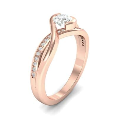 Split Band Diamond Bypass Engagement Ring (0.48 CTW) Perspective View