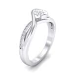 Split Band Crystal Bypass Engagement Ring (0.48 CTW) Perspective View