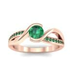 Split Band Emerald Bypass Engagement Ring (0.55 CTW) Top Dynamic View