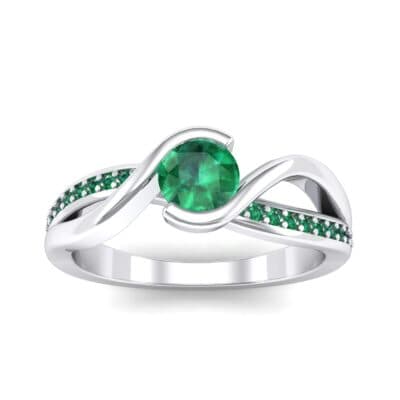 Split Band Emerald Bypass Engagement Ring (0.55 CTW) Top Dynamic View