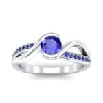 Split Band Blue Sapphire Bypass Engagement Ring (0.55 CTW) Top Dynamic View