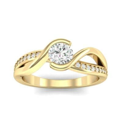 Split Band Diamond Bypass Engagement Ring (0.48 CTW) Top Dynamic View
