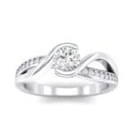 Split Band Diamond Bypass Engagement Ring (0.48 CTW) Top Dynamic View