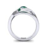 Split Band Emerald Bypass Engagement Ring (0.55 CTW) Side View